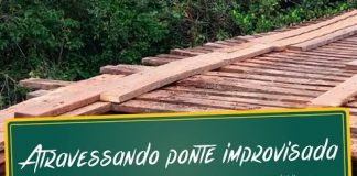 Atravessando ponte improvisada no Mato Grosso Atravessando ponte improvisada no Mato Grosso