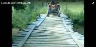 Correndo risco: Trator na ponte