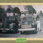 Foto enviada por Adilson Fernandes de Guarapuava/PR: “ Caminhões do meu Pai, Donei Fernandes, um GMC e um K-5, num domingo de missa em 1964.”