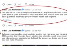 Gleise Hoffmann twitta sobre greve dos caminhoneiros: Mentira! Notícia falsa de Gleise Hoffmann