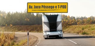 Via sem infraestrutura e caminhão sem cabine Via sem infraestrutura e caminhão sem cabine