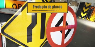 Produção de placas de sinalização Produção de placas de sinalização