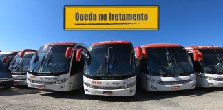 Queda no fretamento de ônibus Queda no fretamento de ônibus