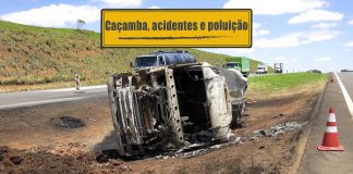 Caçamba segura e diminuição de acidentes e poluição Caçamba segura e diminuição de acidentes e poluição