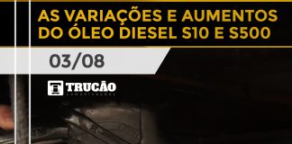 As variações e aumento do óleo diesel S10 e S500
