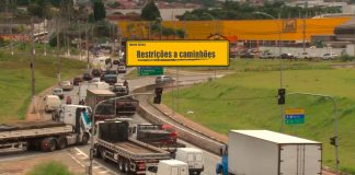 Restrições a caminhões no trevo de Bonsucesso Restrições a caminhões no trevo de Bonsucesso
