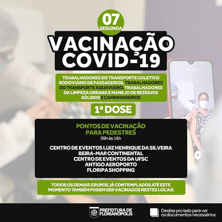 Vacinação para os caminhoneiros em Florianópolis