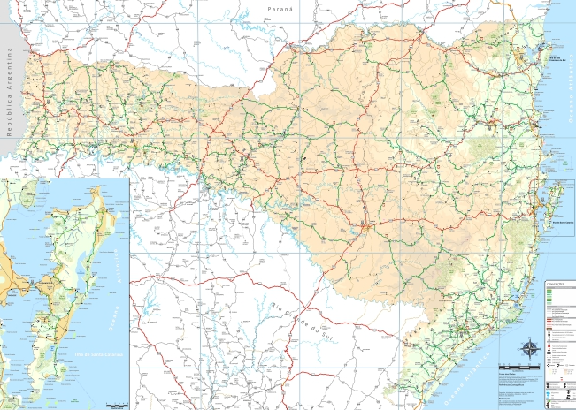 Mapa Rodoviário do Estado de Santa Catarina (Divulgação: SIE - Governo de Santa Catarina)