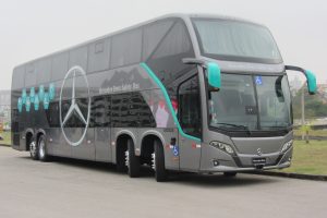 Ônibus urbanos e rodoviários adaptados ao PROCONVE 8 foram destaques na Lat.Bus