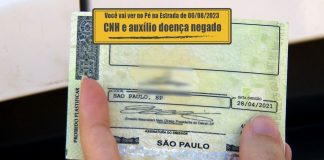 Informações na CNH e auxílio doença negado Verso da carteira de habilitação