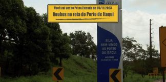 Roubos na rota do Porto de Itaqui no Maranhão Totem na entrada do porto de Itaqui