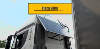 Placa solar no caminhão Placa solar no caminhão