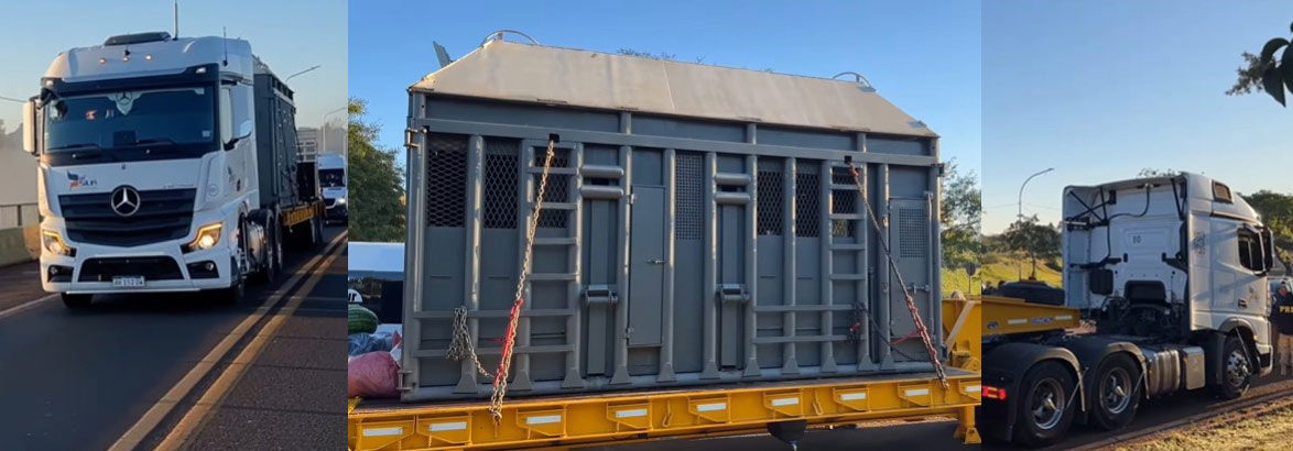 1 caminhão;
3 vans;
2 viaturas da Polícia Rodoviária Federal (PRF).