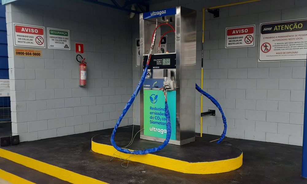 Ponto de abastecimento de biometano instalado na Jomed Ponto de abastecimento de biometano instalado na Jomed