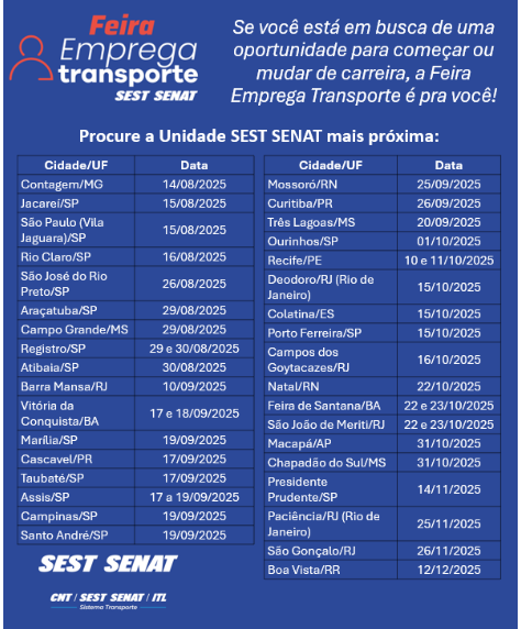 Feirão de emprego reúne mais de 1.800 vagas para tentar sanar a falta de motoristas 